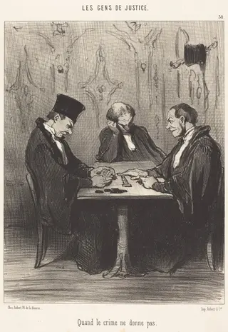 Quand le crime ne donne pas, by Honoré Daumier, ink, 1848