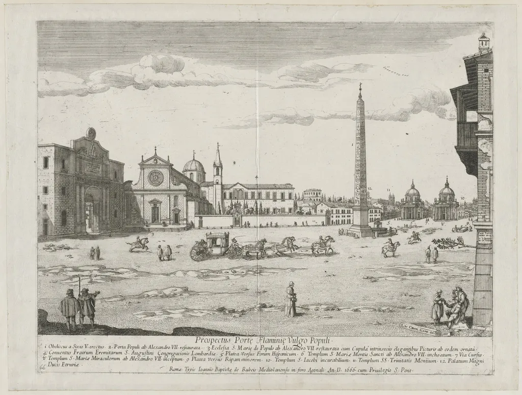"Prospectus Locurum Urbis Romae Insign[ium]", by Lievin Cruyl, 1666