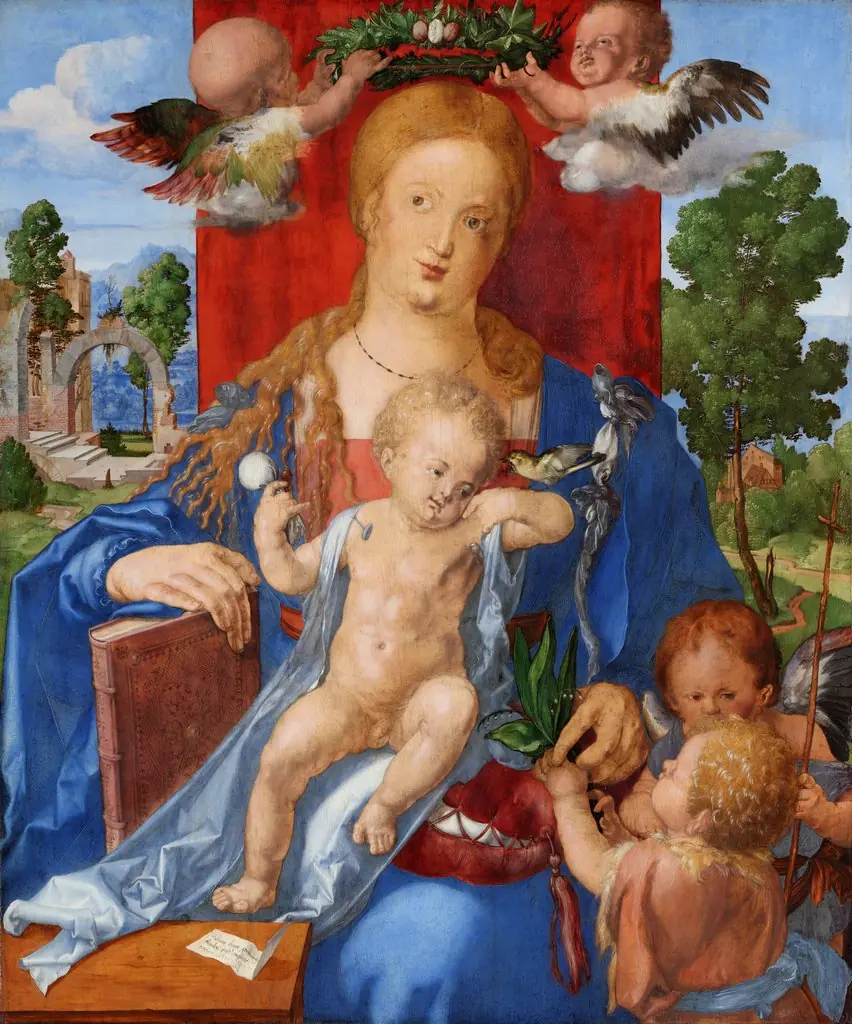 Madonna with the Siskin, by Albrecht Dürer, oil, 1506