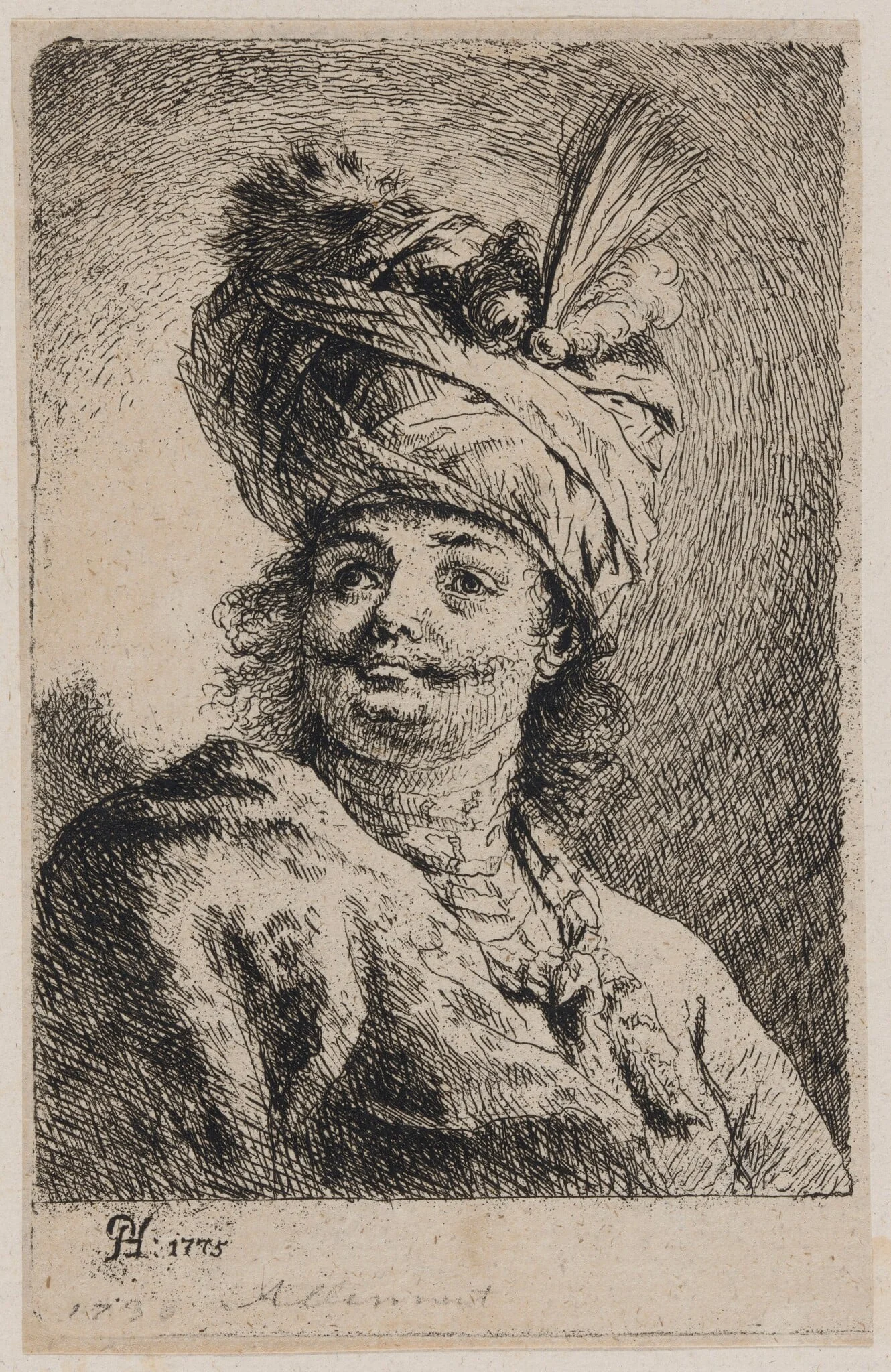 Oriental with a Turban, Three-Quarter View, detail