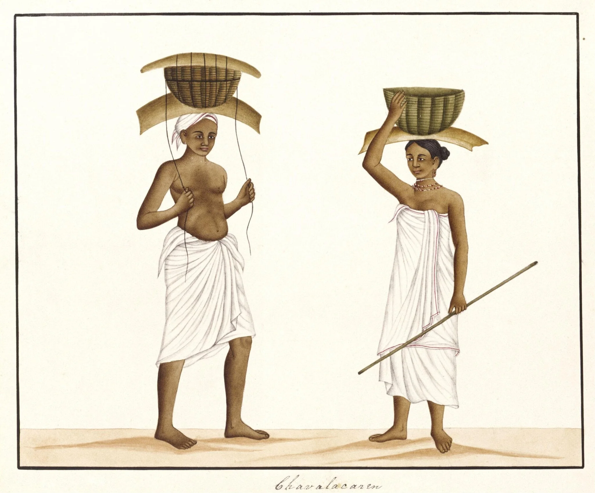 A basket weaver and his wife, detail