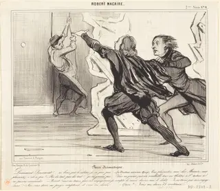Farce dramatique, by Honoré Daumier, ink, 1841