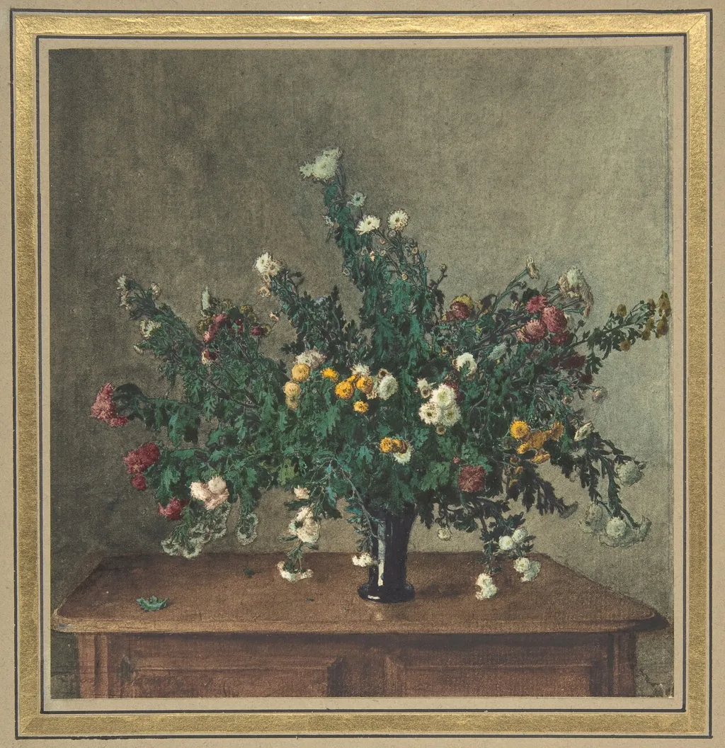 Bouquet of Small Chrysanthemums, by Léon Bonvin, unspecified, 1862
