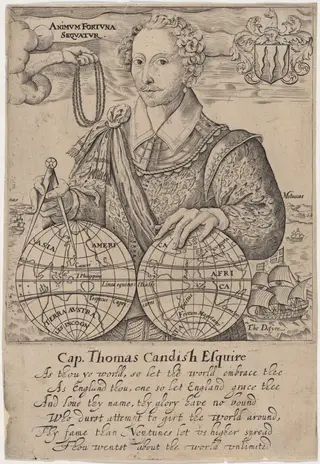 Thomas Cavendish, by Robert Boissard, ink