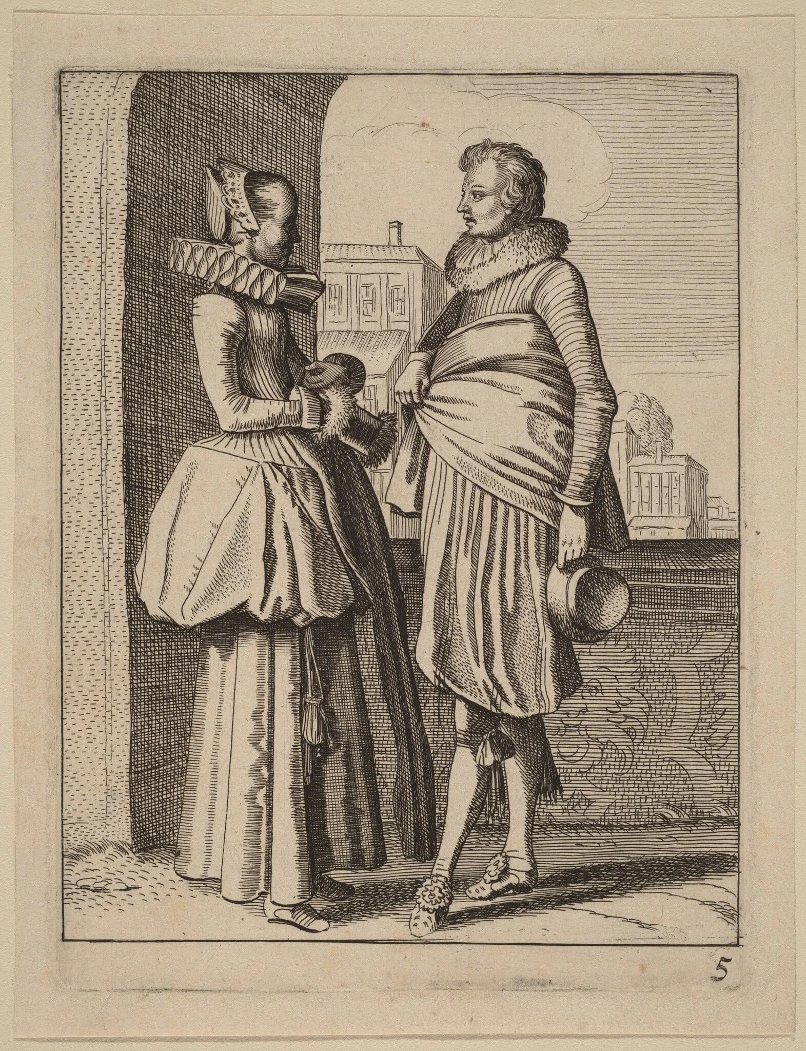 Two Figures in Costume, detail