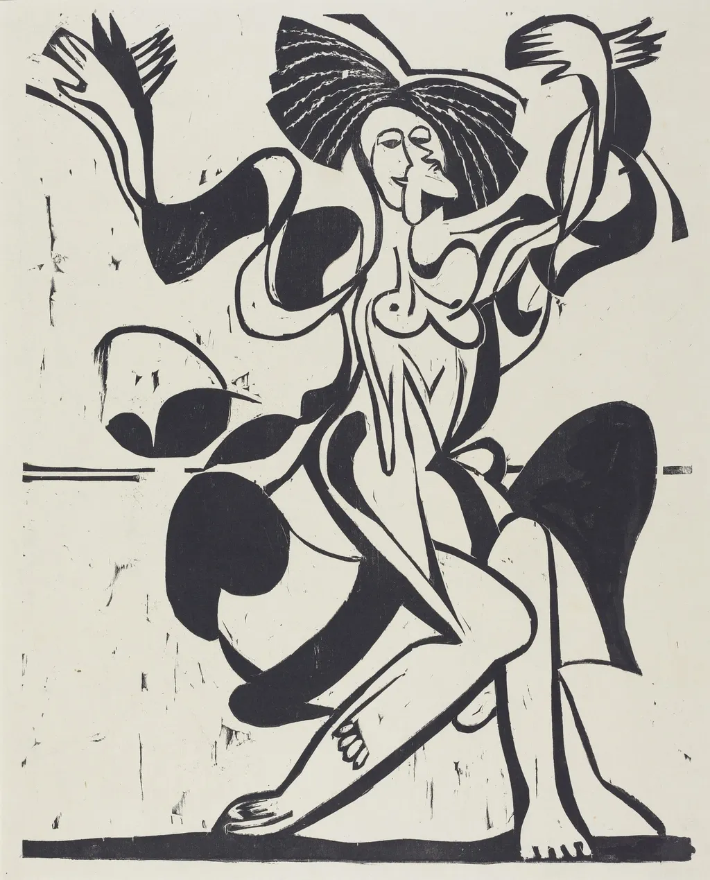 Mary Wigman's Dance, by Ernst Ludwig Kirchner, ink, 1933
