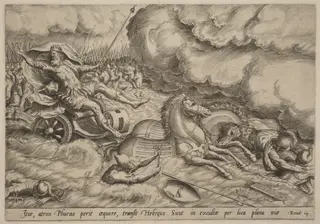 The Crossing of the Red Sea, by Johan Wierix, ink, 1585
