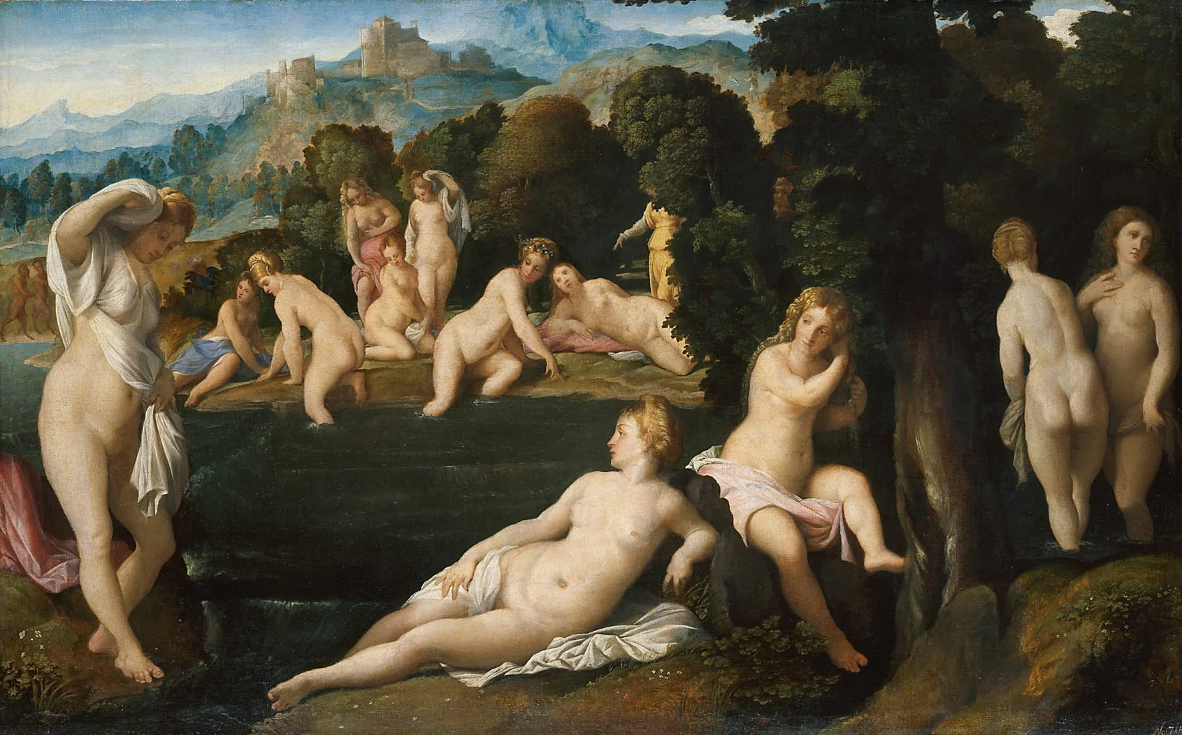Bathing Nymphs, detail