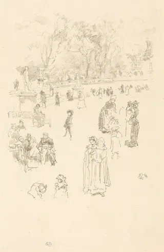 Nursemaids: "Les Bonnes du Luxembourg", by James McNeill Whistler, ink, 1894