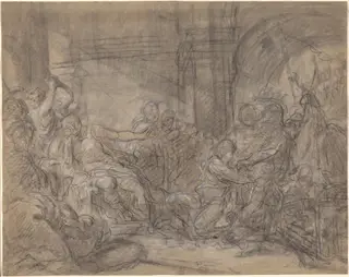 Brutus Condemning His Sons to Death, by Gabriel François Doyen, chalk, 1760