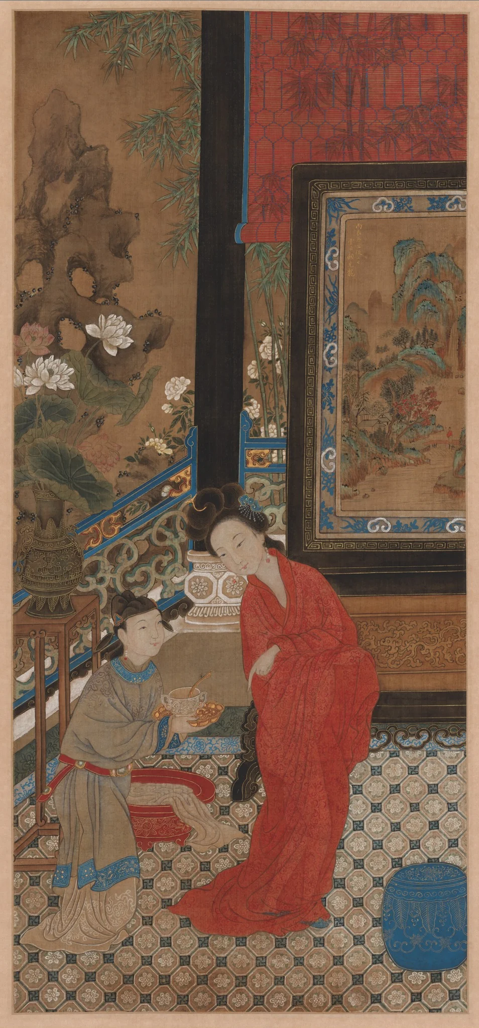 Yang Guifei Leaving the Bath, detail