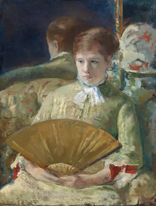 Woman with a Fan, by Mary Cassatt, oil, 1878