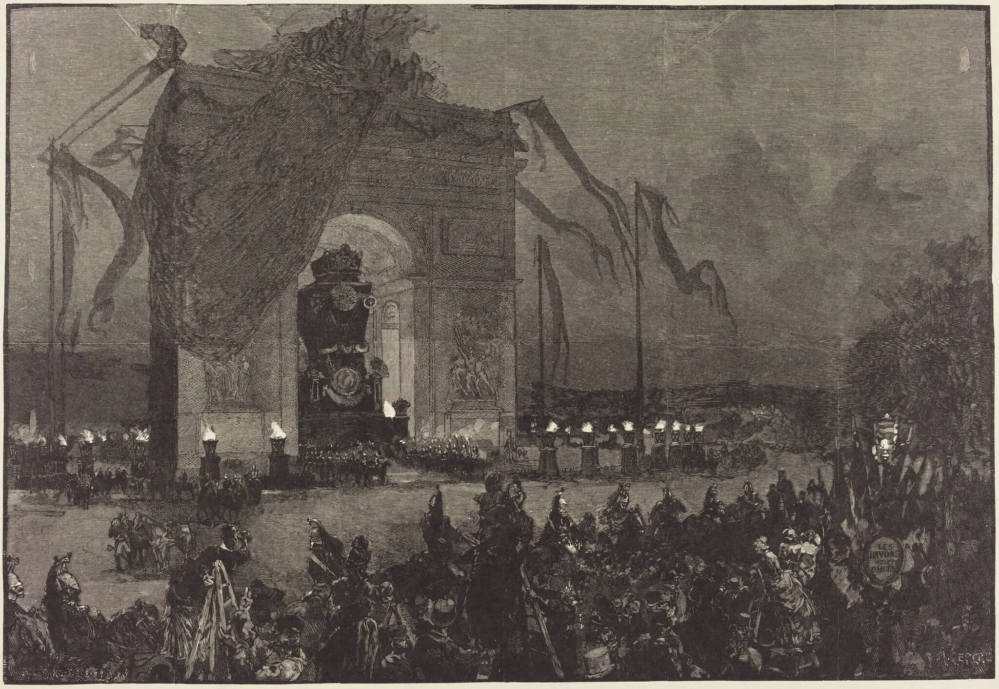 Funérailles de Victor Hugo. La Veillée, detail