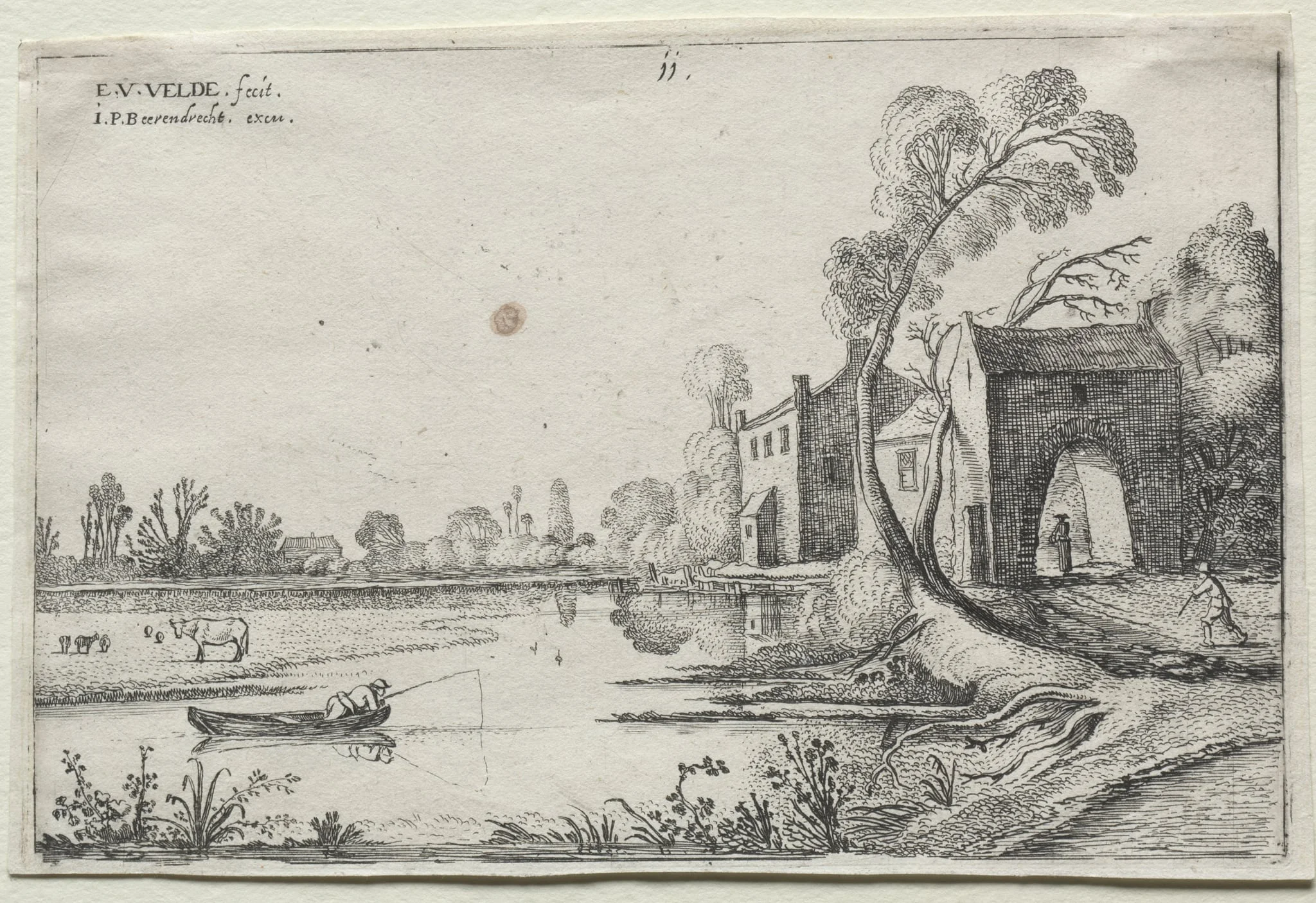 Landscape with a River and a Gatehouse, detail