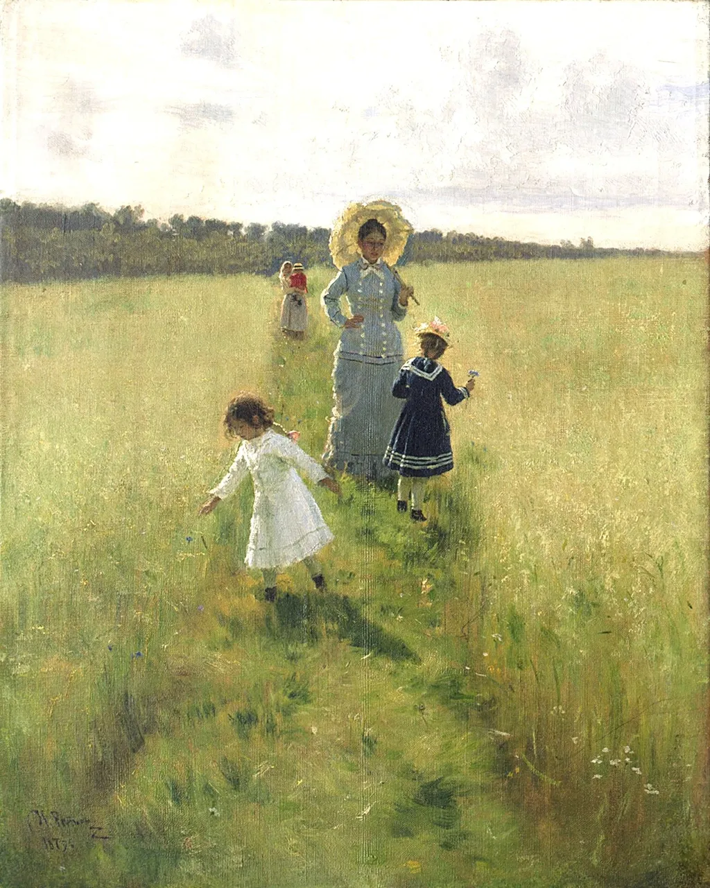 At the boundary, by Ilya Repin, oil, 1890
