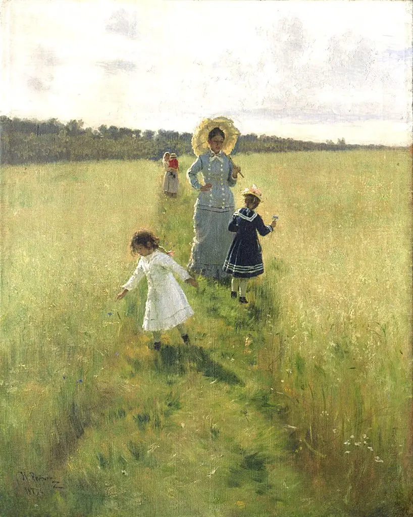 At the boundary, by Ilya Repin, oil, 1890