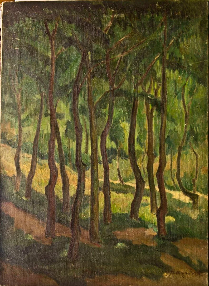 Peisaj cu copaci la Balcic, detail