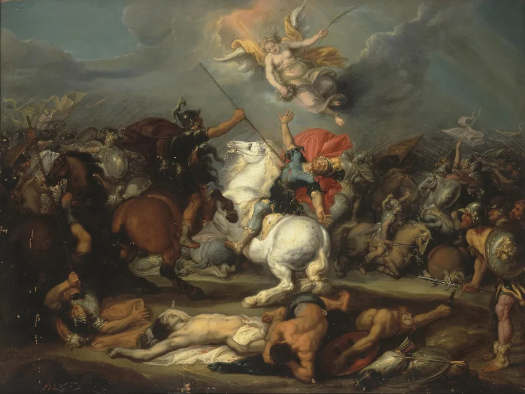 Death of Decius Mus, by Simon de Vos, oil, 1641