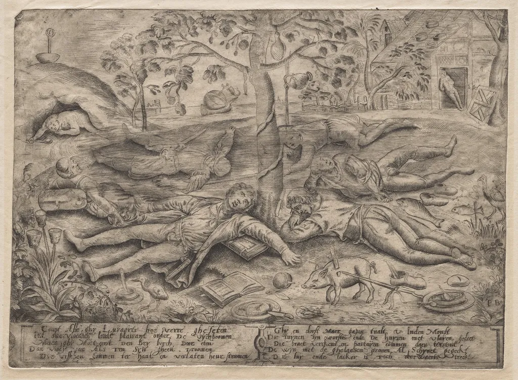 Gluttony (Land of Cockaigne), by Pieter Balten, 1564