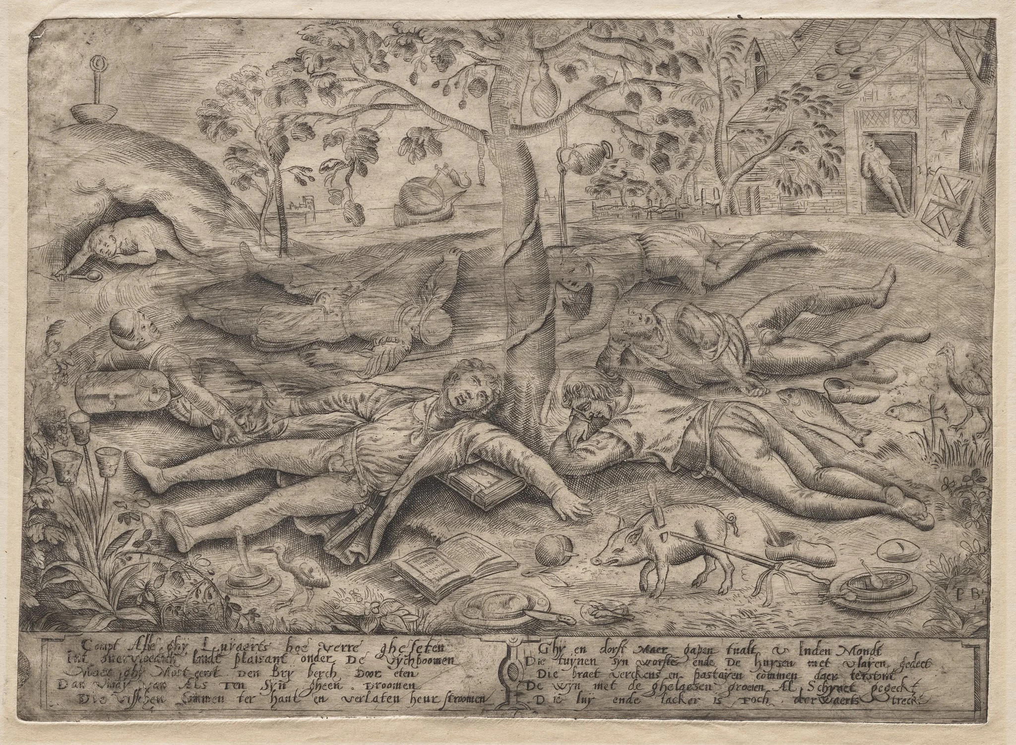Gluttony (Land of Cockaigne), detail