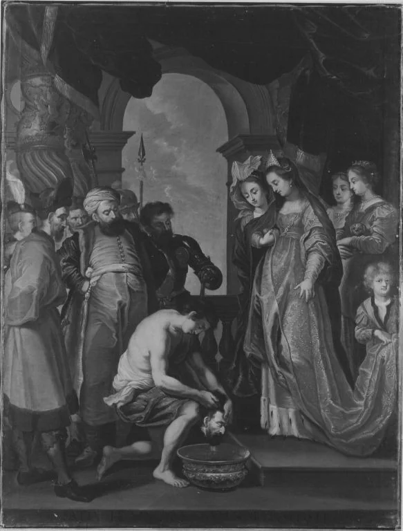 Tomyris with the head of Cyrus (after the engraving by Paulus Pontius), detail