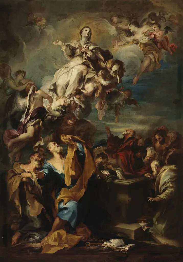 The Assumption of the Virgin, by Gregorio De Ferrari, oil, 1700