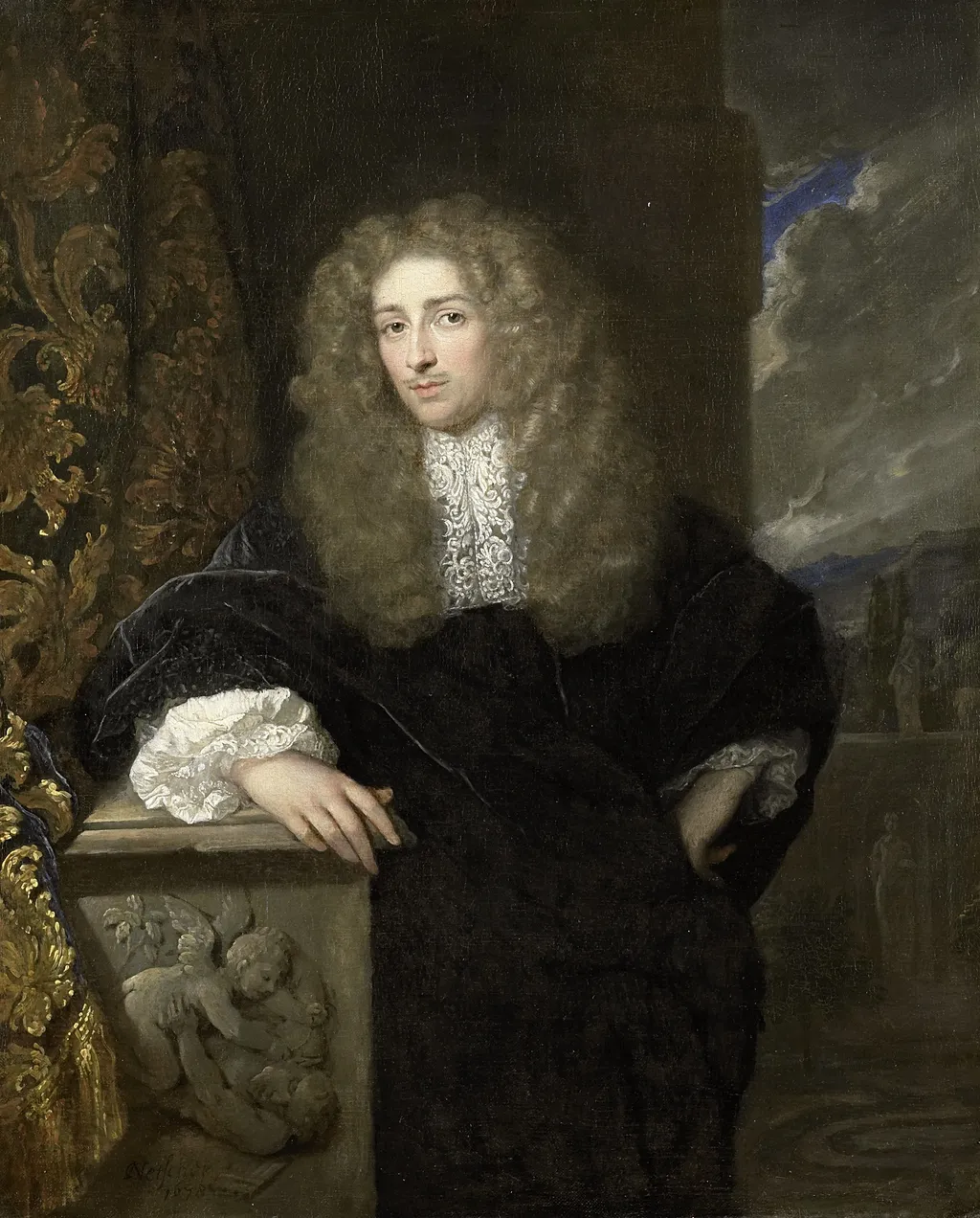 Portrait of a man, possibly a member of the van Citters family, by Caspar Netscher, oil