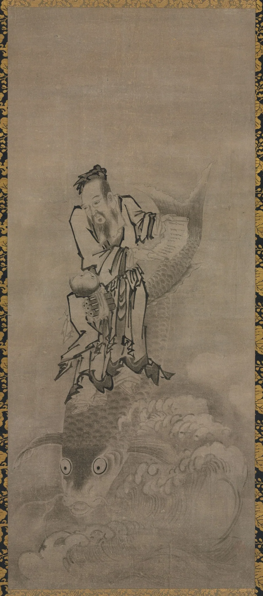 Hotei with Daoist Immortals, detail