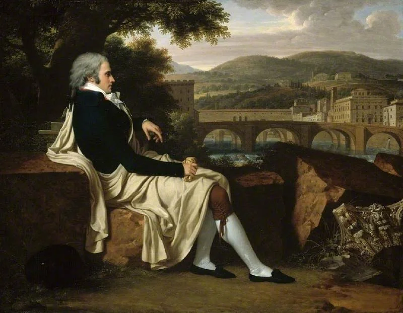 Joseph Allen Smith Contemplating Florence Across the Arno, detail