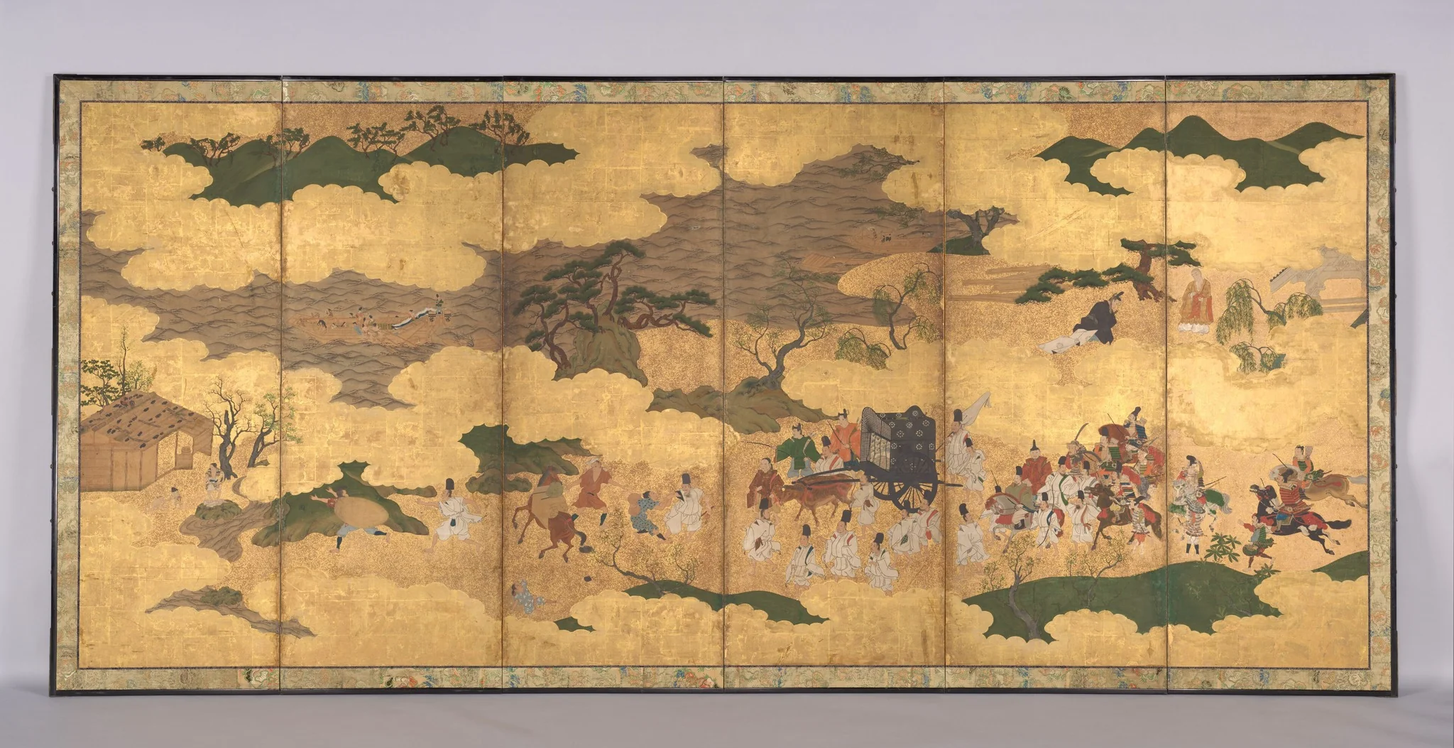 Sugawara Michizane Traveling to Dazaifu, detail