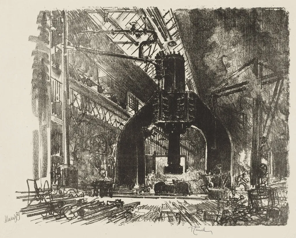 English War Work:  The Great Hammer, by Joseph Pennell, 1916
