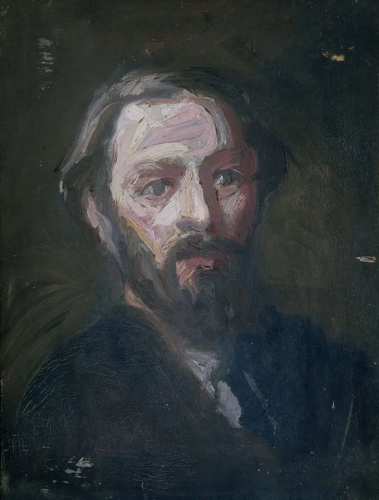 Portret van de beeldhouwer Pier Pander (1864-1919), by Thomas Cool, oil, 1897