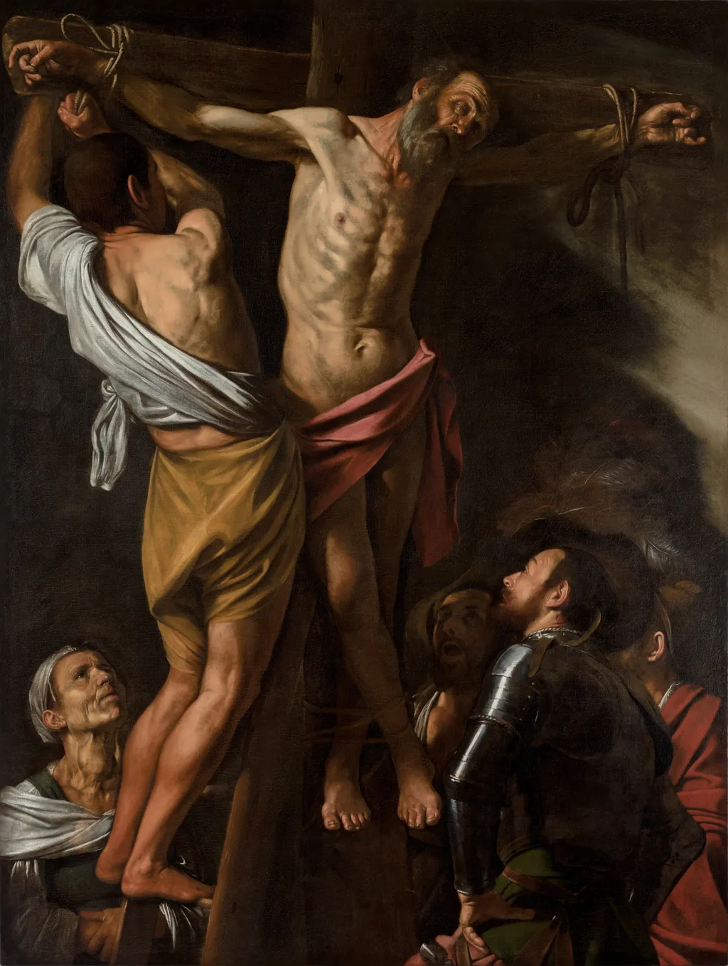 The Crucifixion of Saint Andrew, by Caravaggio, oil, 1607