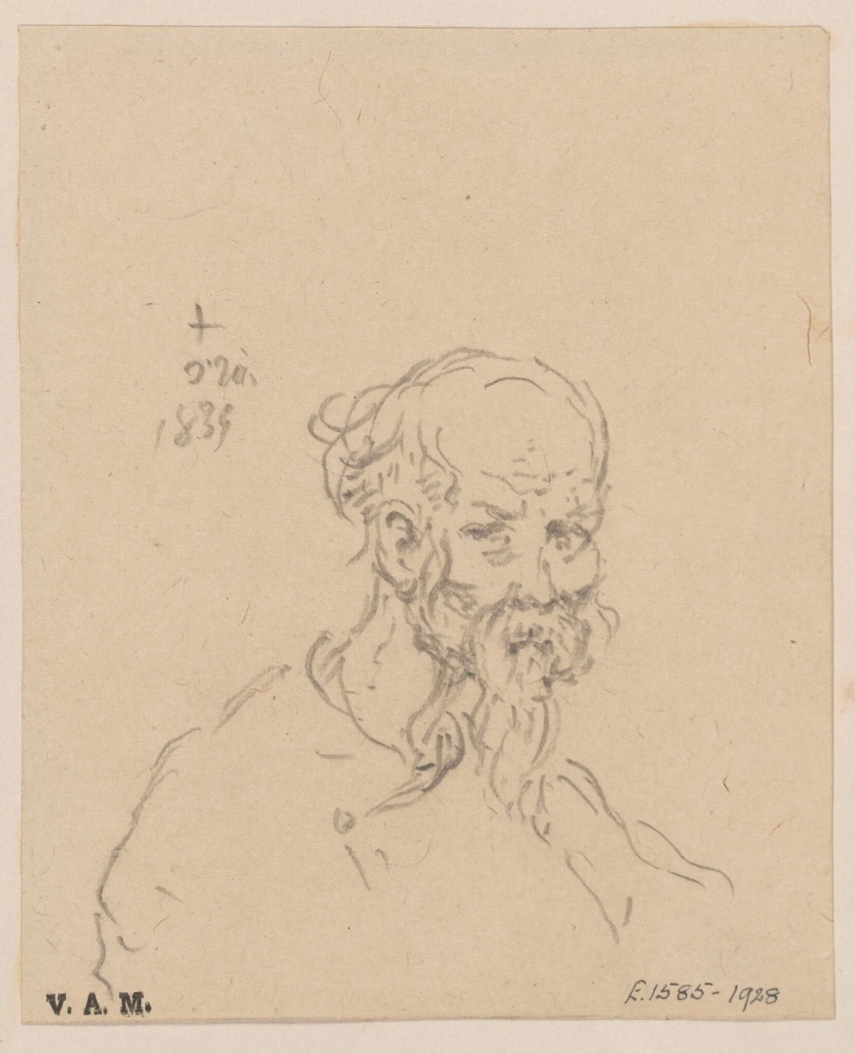 The head of an elderly Chinese man, detail