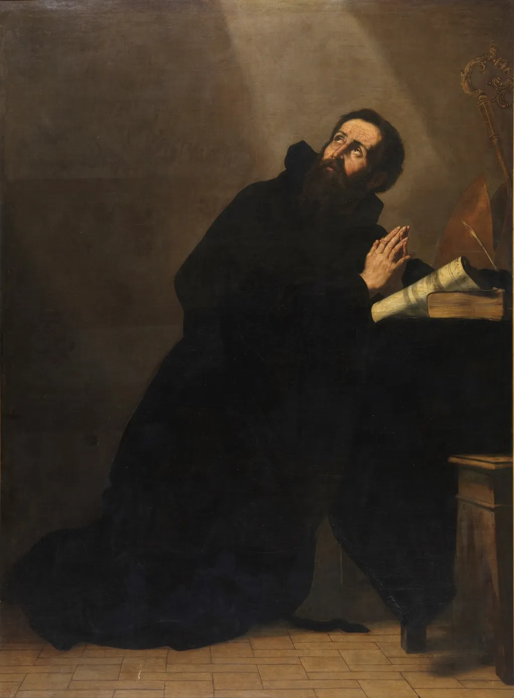San Agustín en oración, by Jusepe de Ribera, oil, 1601