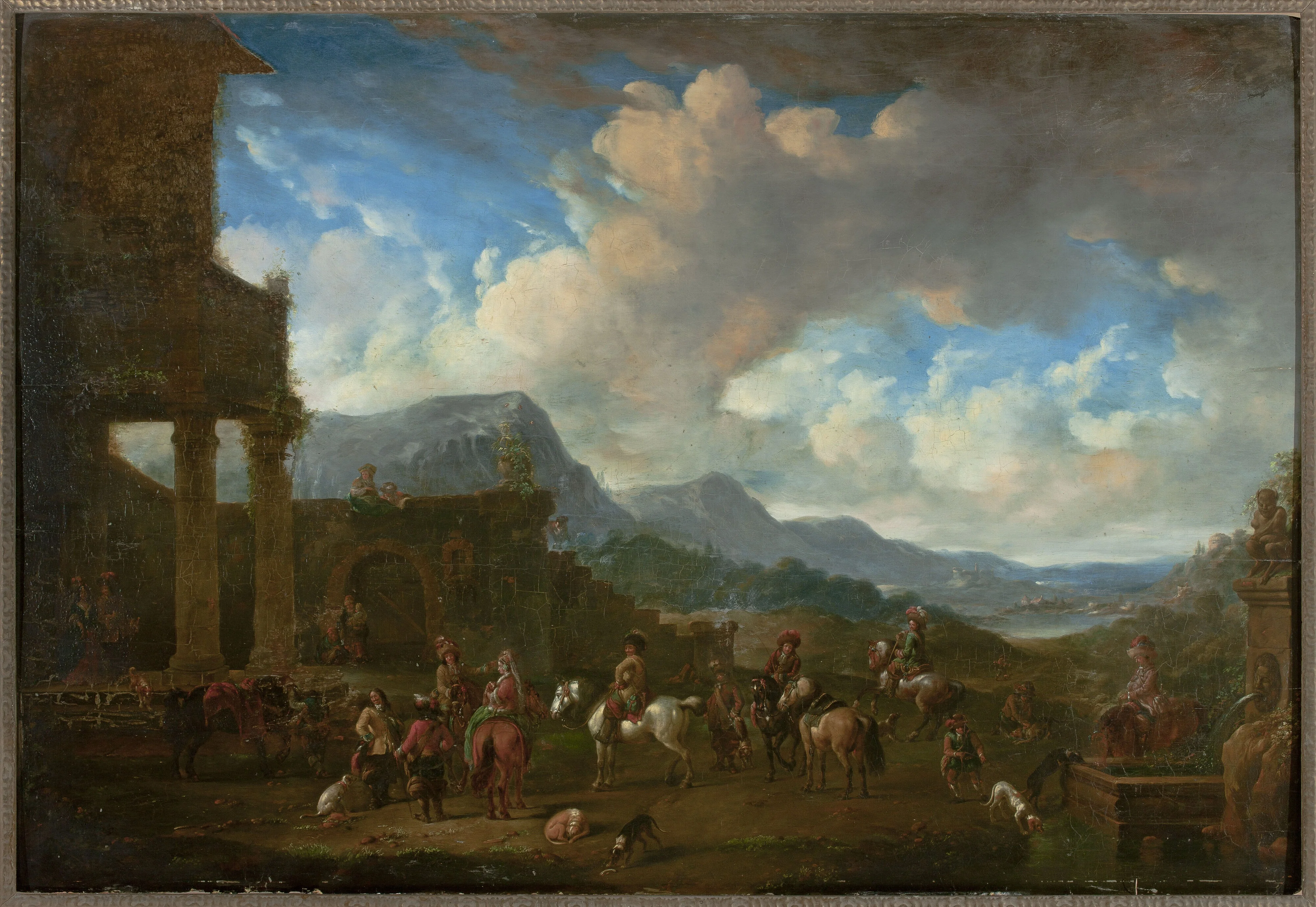 Landscape with a genre scene, detail