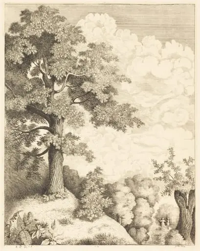 View of Santron, by Emmanuel Phélippes-Beaulieu, ink, 1854