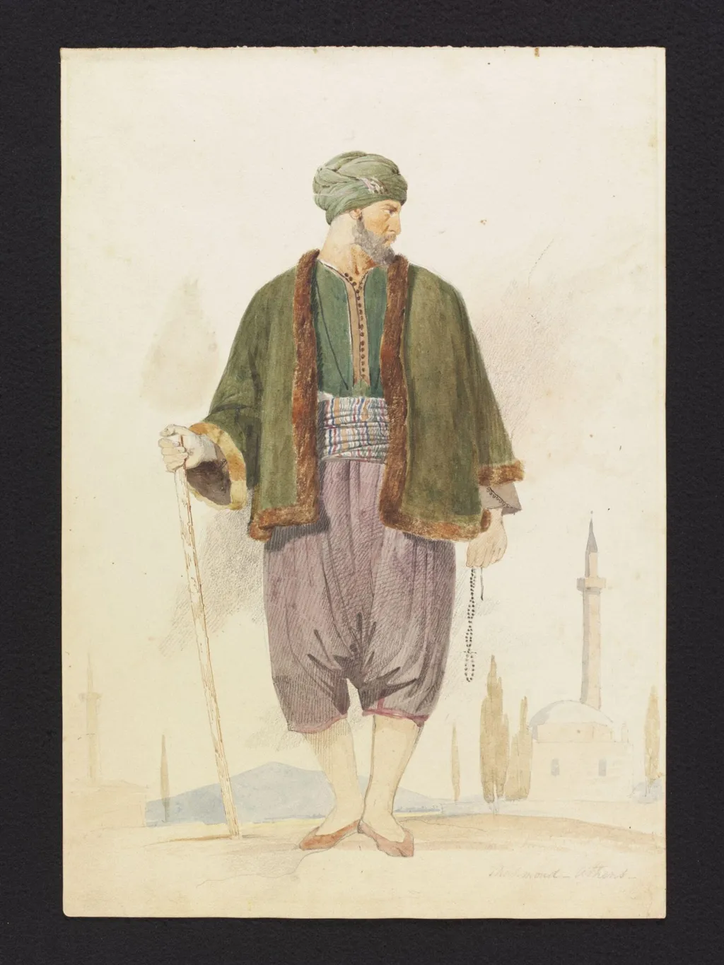 Mahmoud - Athens -, by Charles Lock Eastlake, watercolor, 1818