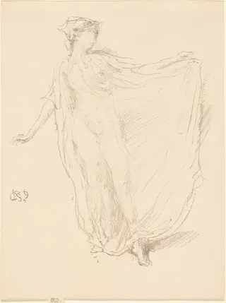 The Dancing Girl, by James McNeill Whistler, ink, 1889