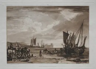 Liber Studiorum:  Vessels Unloading, by Joseph Mallord William Turner, 1823