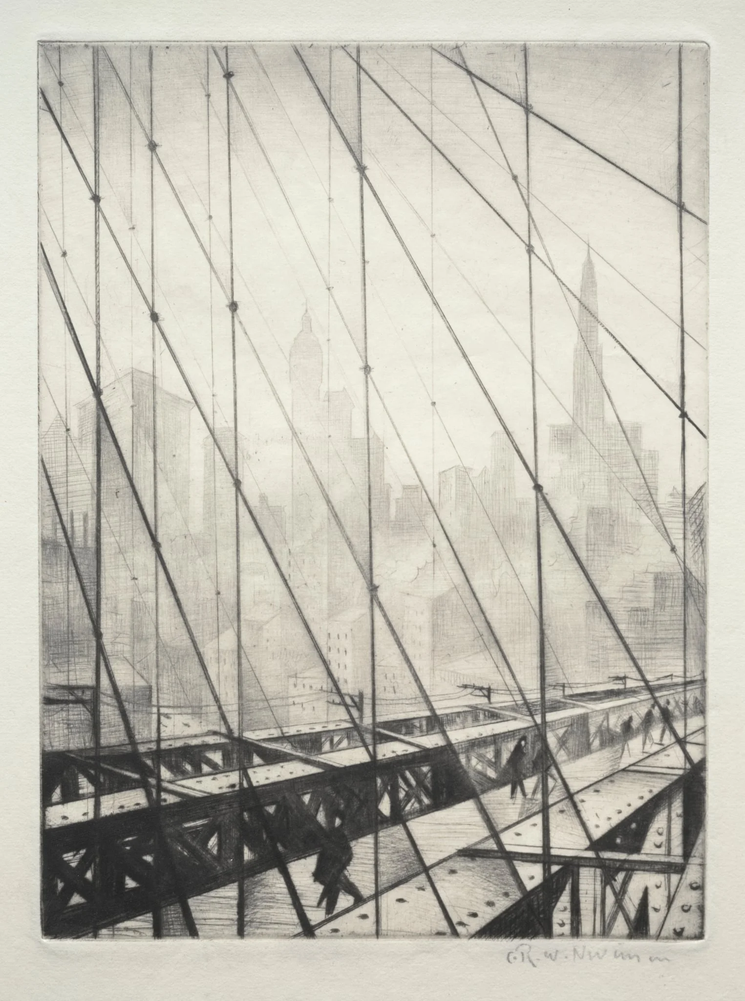 Looking through Brooklyn Bridge, detail