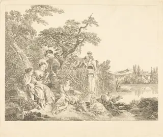 Les présents du berger, by Louis-Simon Lempereur, ink, 1773