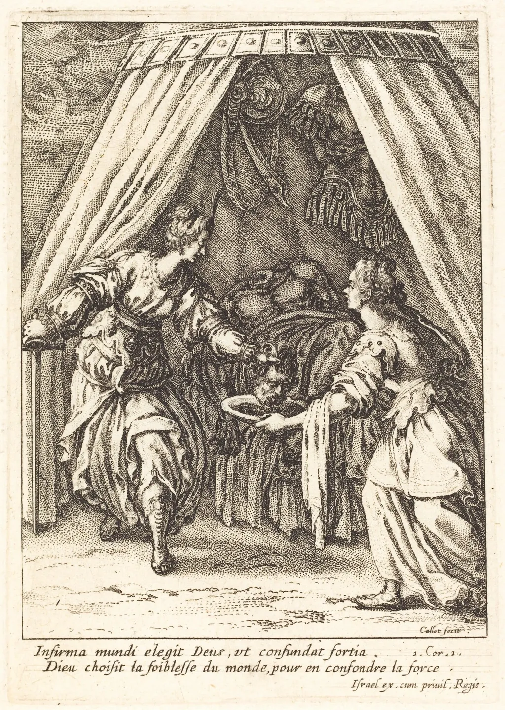 Judith with the Head of Holofernes, by Jacques Callot, ink, 1628