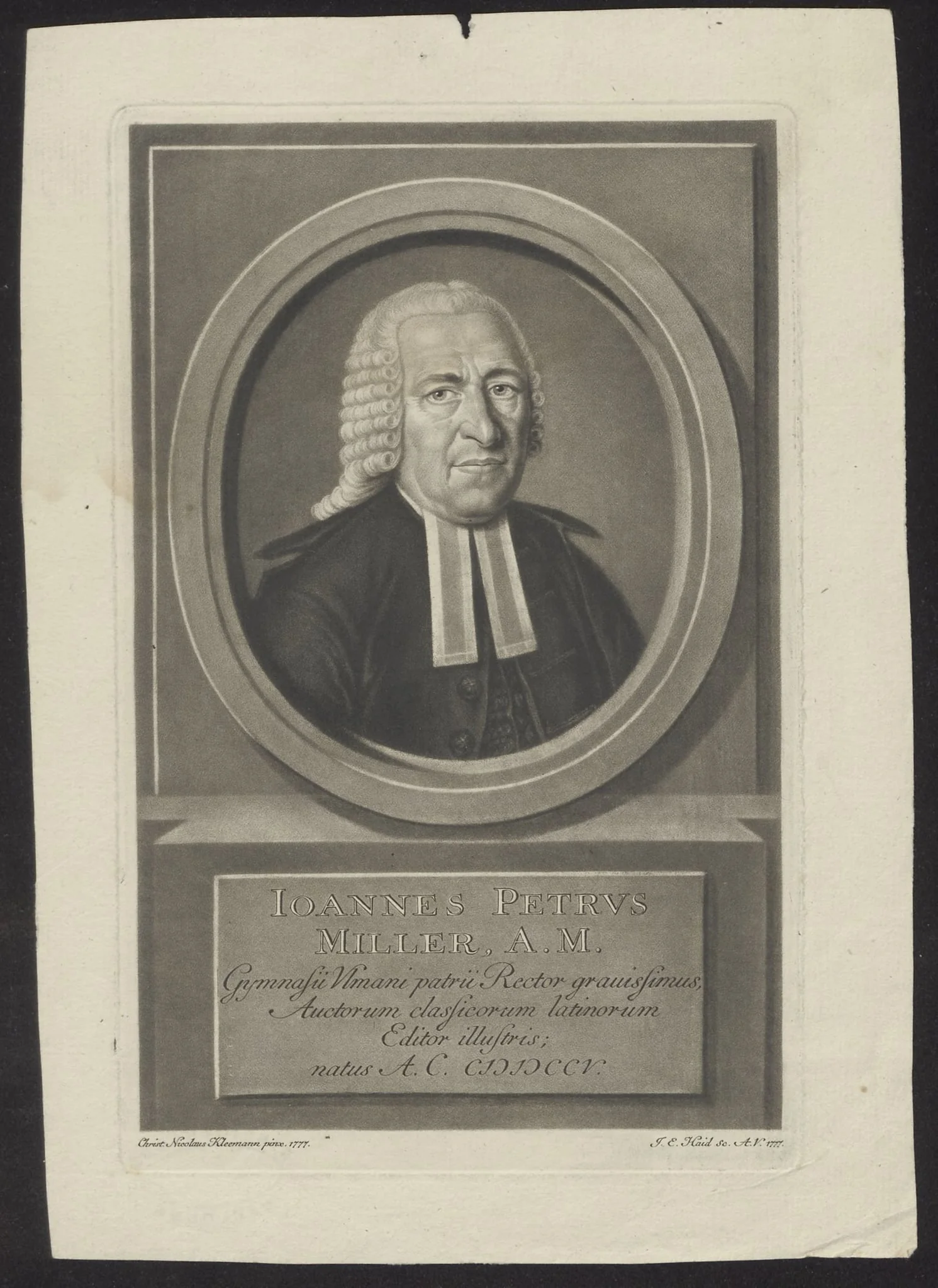 Portrait of Johannes Petrus Miller, detail