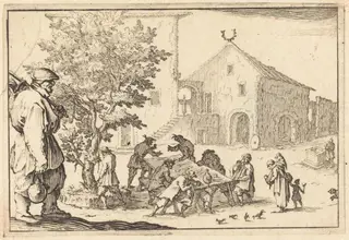 Tavern, by Jacques Callot, ink, 1617