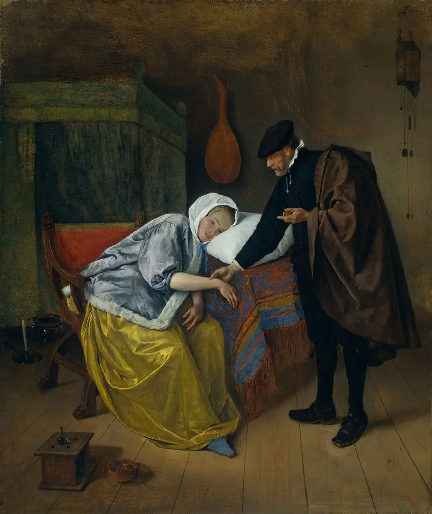 The Sick Woman, by Jan Steen, oil, 1664