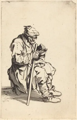 Beggar Eating, by Jacques Callot, ink, 1622