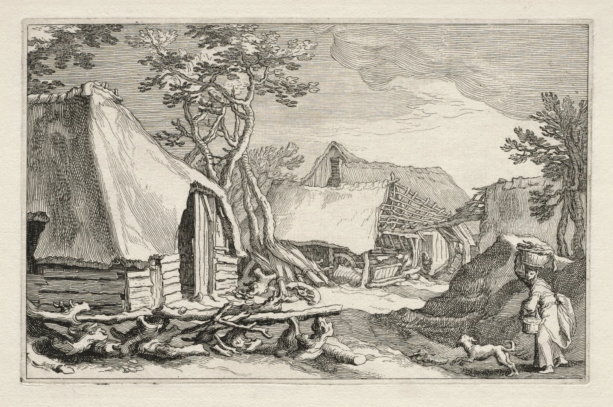 Landscape with Farmhouses, detail