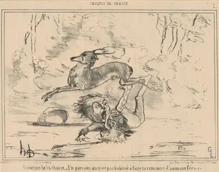 Ouverture de la chasse, by Honoré Daumier, ink, 1855