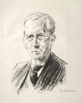 Arno Holz Mappe:  Portrait Arno Holz, by Max Liebermann, 1923